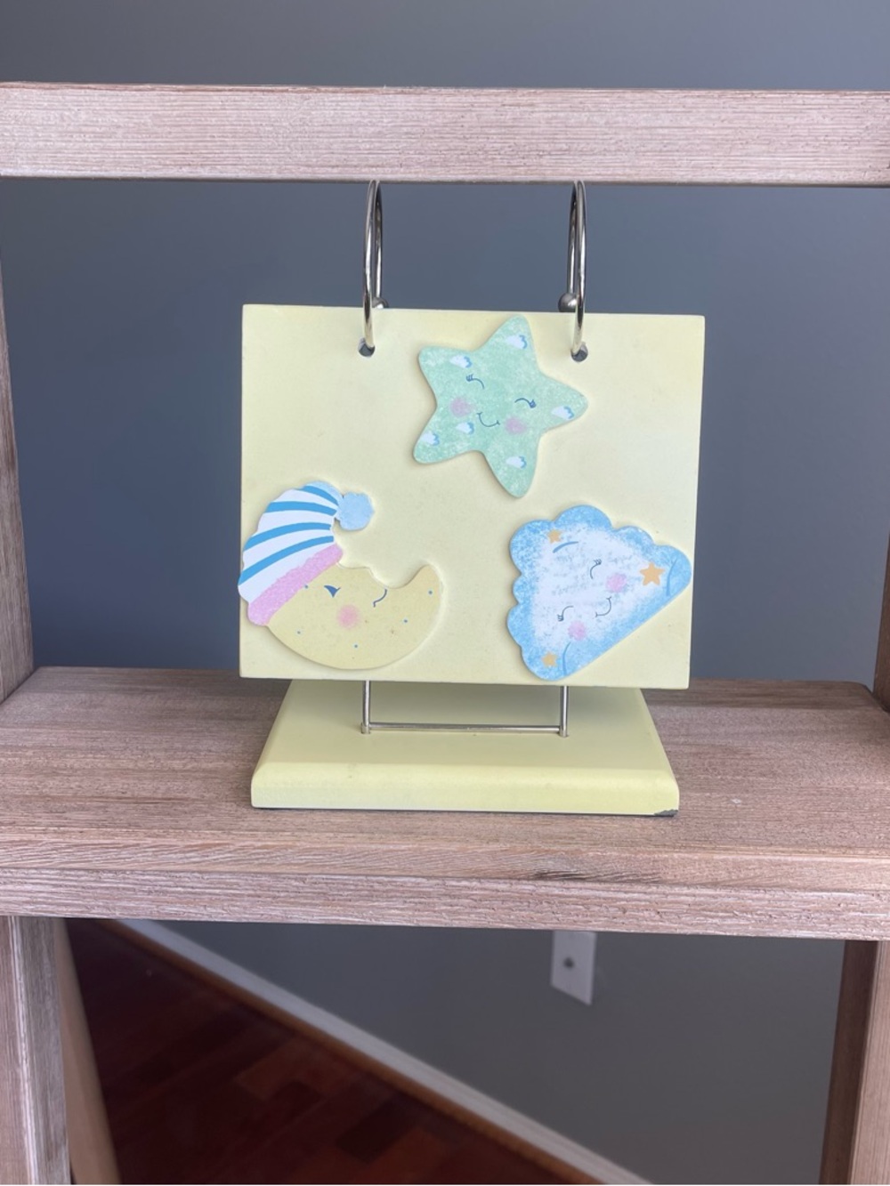 Wooden Desk Photo Album Frame Holder Celestial Star Moon Baby Gift Mother’s Day